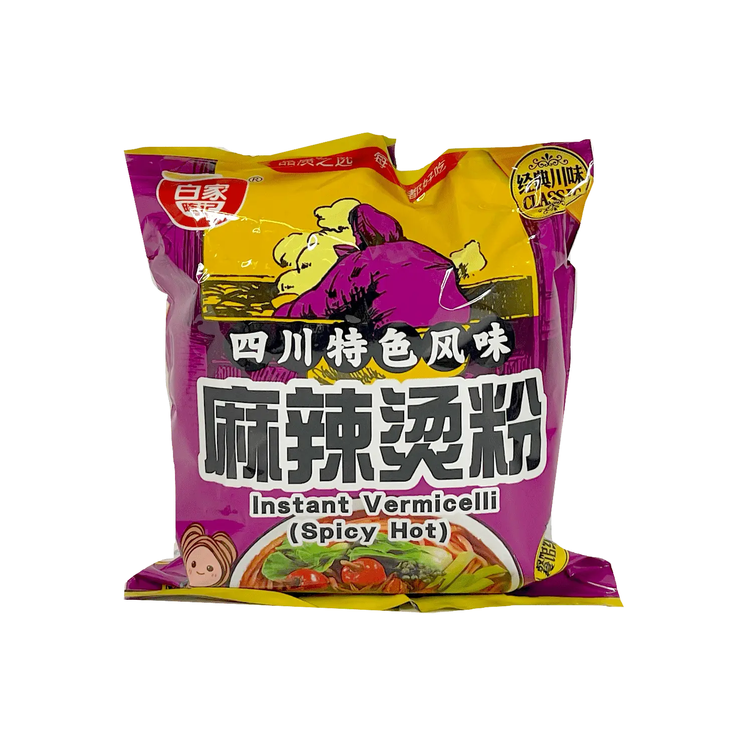 Snabb Vermicelli Med Stark Smak 105g Bai Jia Kina