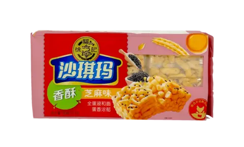 Äggkaka Sesamsmak 311g Shaqima Xu Fu Ji Kina