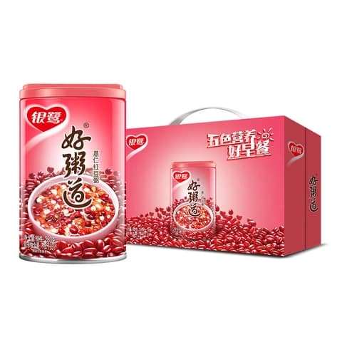 Congee Rödbönor/Job's tears 280gx12st/Ask - Yin Lu Kina