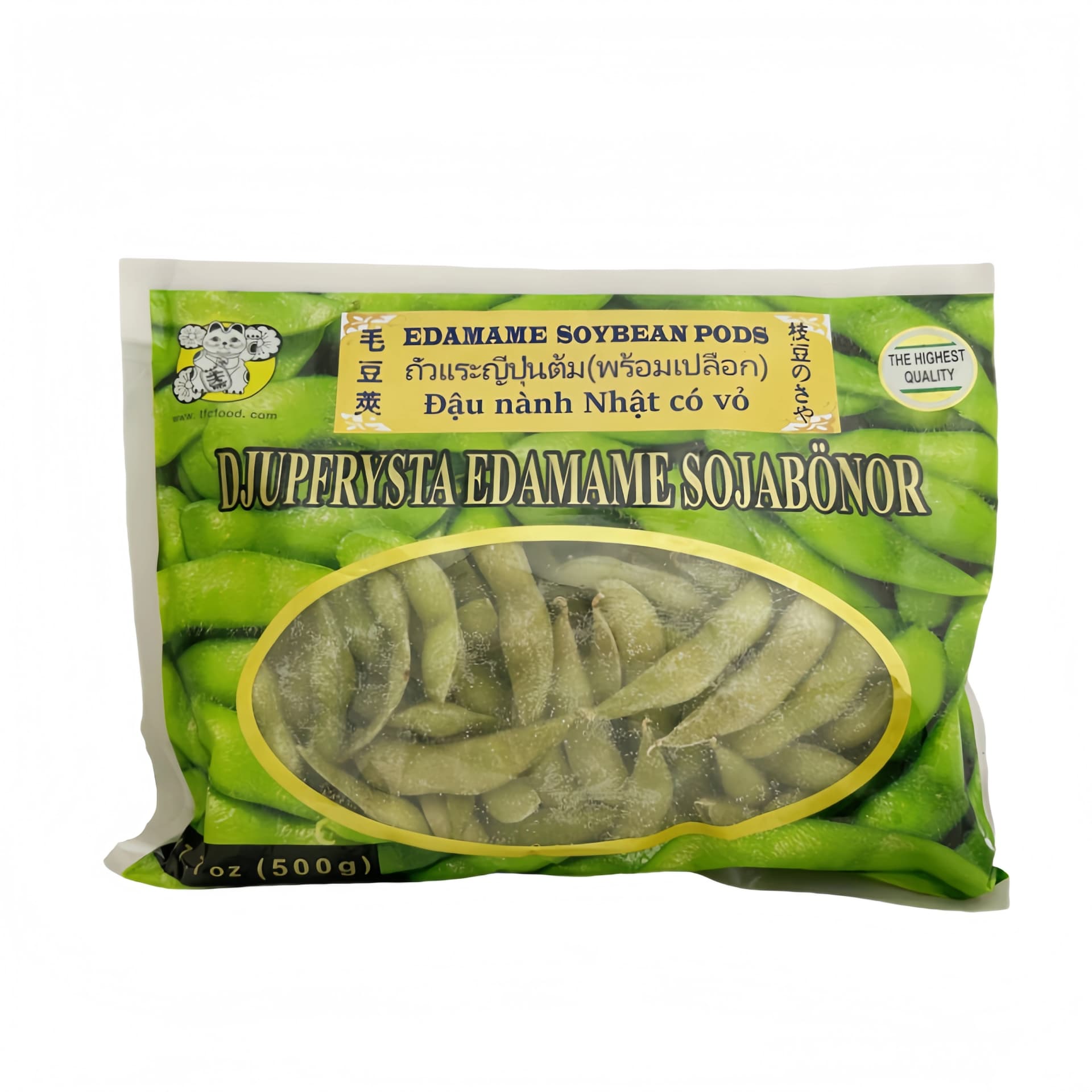 Edamame Sojabönor Med Skal Fryst 500g Lucky Katt Kina