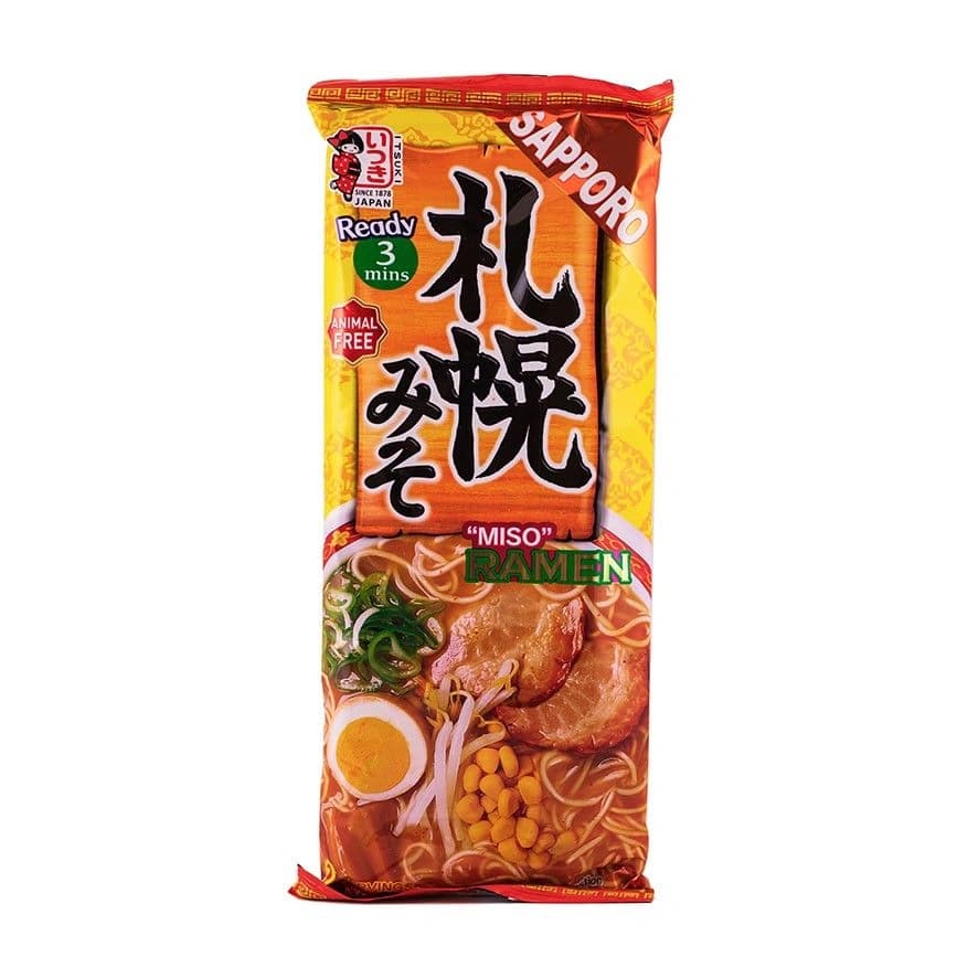 Ramen Nudlar Vegansk/Miso Smak 186g ZH Sapporo Japan