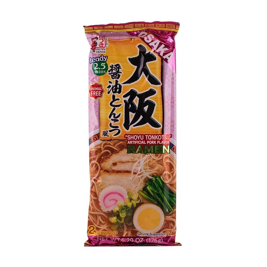 Ramen Nudlar Vegansk/Shoyu Tonkotsu Smak DB 176g Osaka Japan