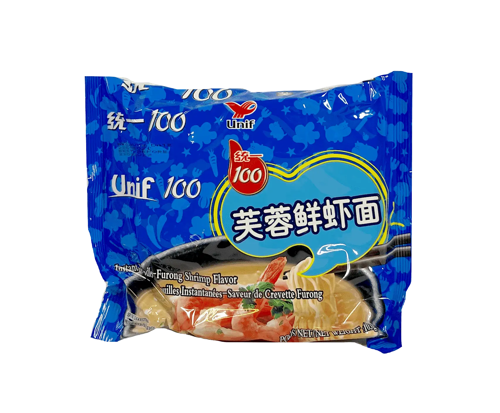 Snabbnudlar Med Räksmak 103g Unif 100 Kina