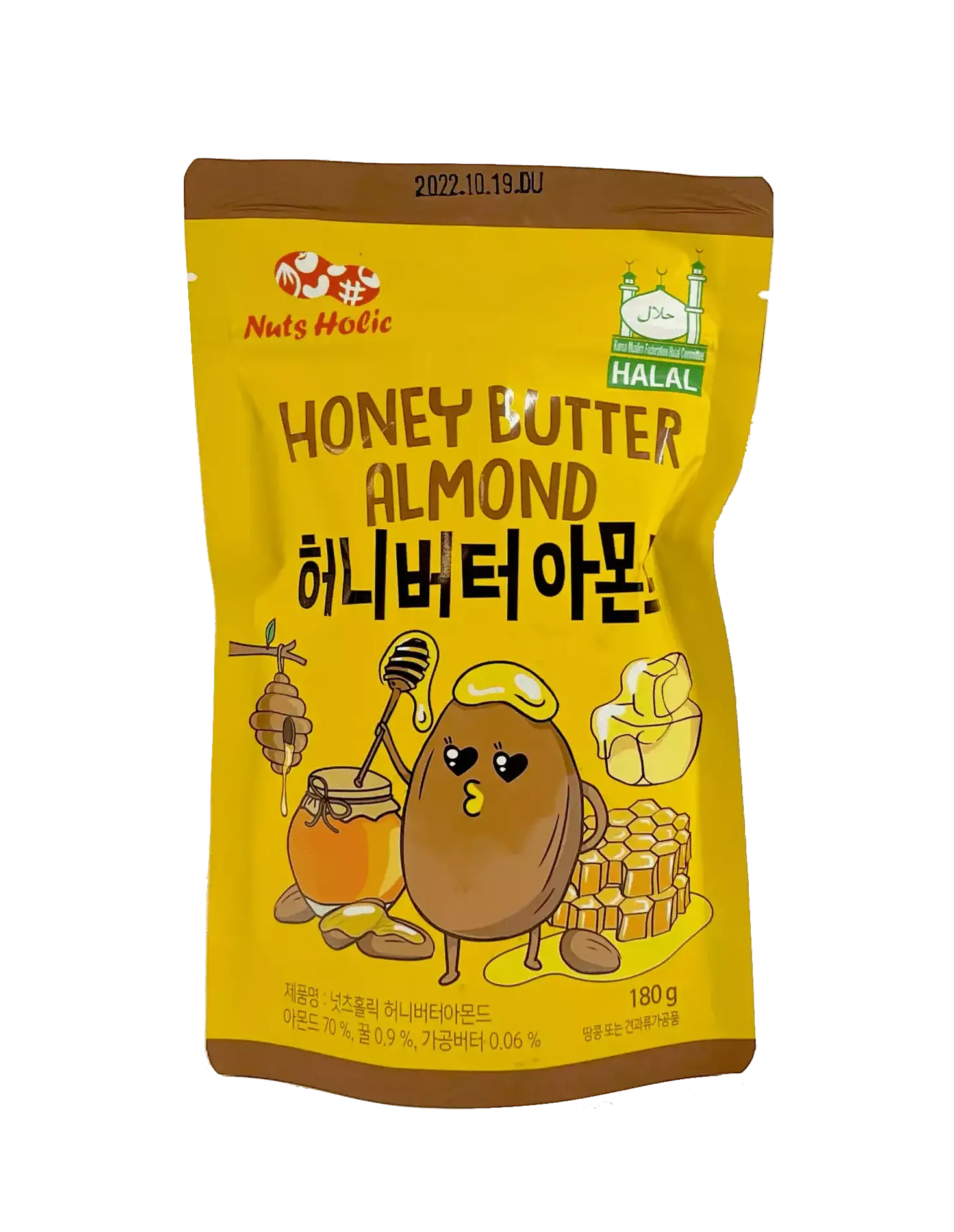 Mandel Med Honungsmörsmak 180g Nuts Holic Korea