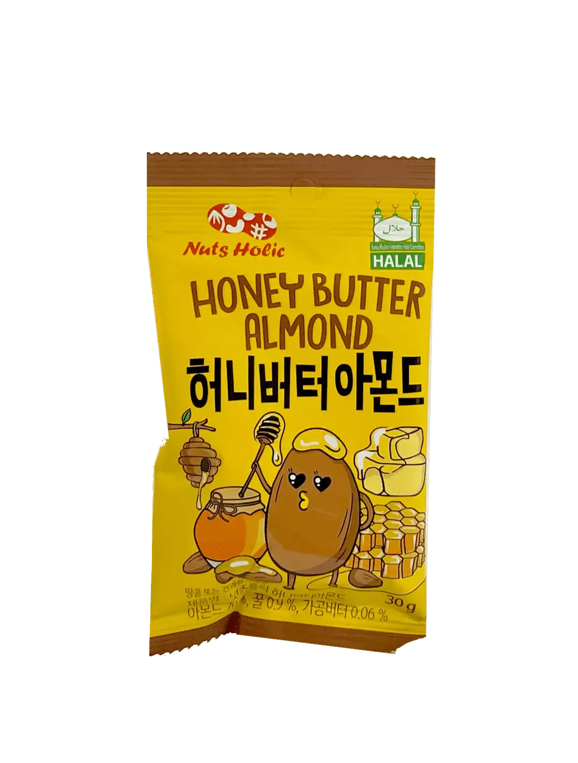 Mandel Med Honung Smak 240g (8x30g)/Förp Nuts Holic Korea