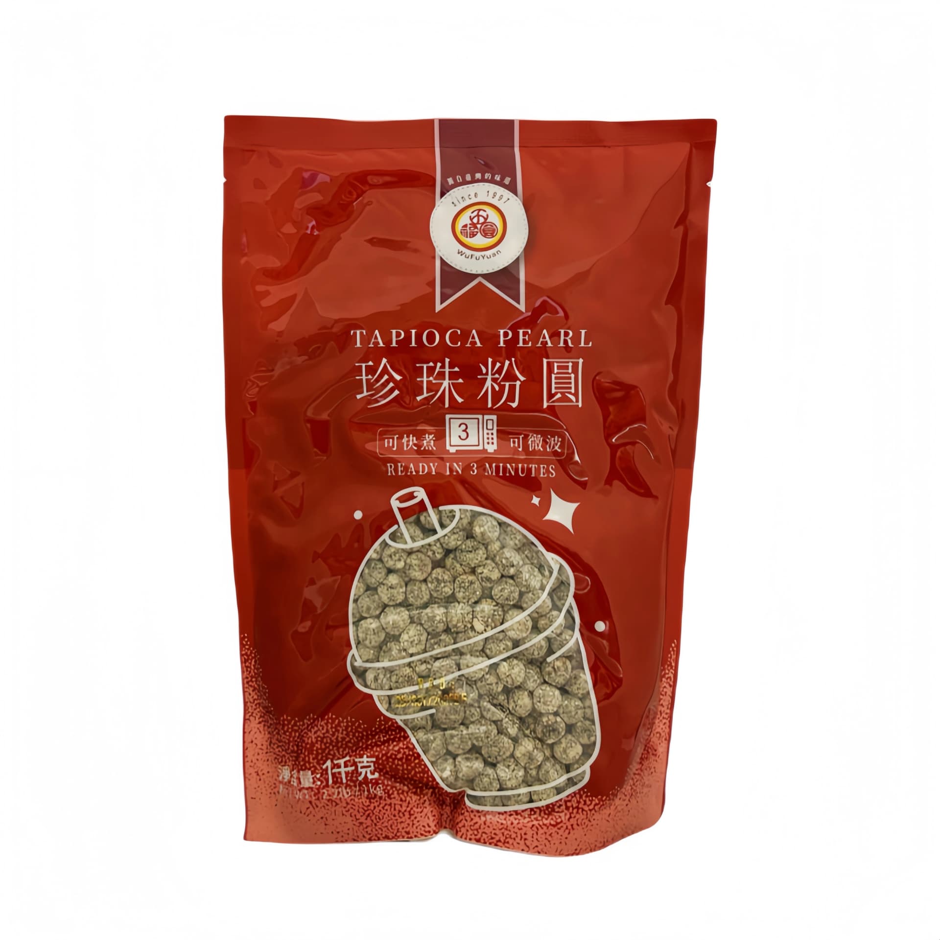 Tapioka Pärlor Svart/L 1000g Wu Fu Yuan Kina