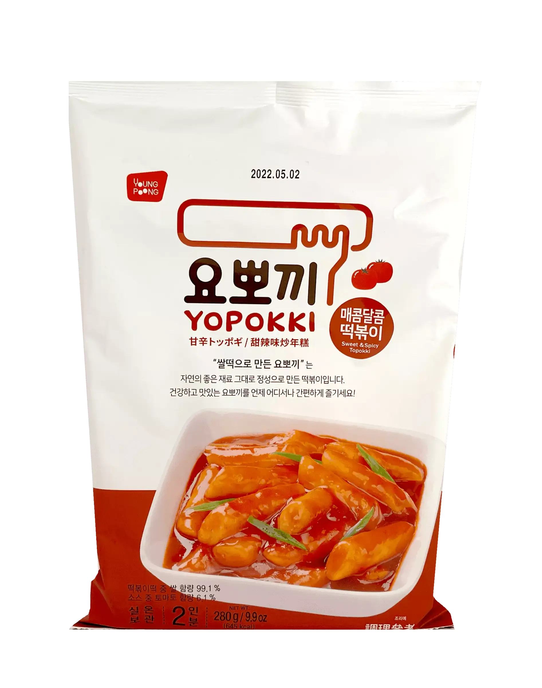 Snabb Riskaka Söt/Spicy Smak 280g Yopokki Korea