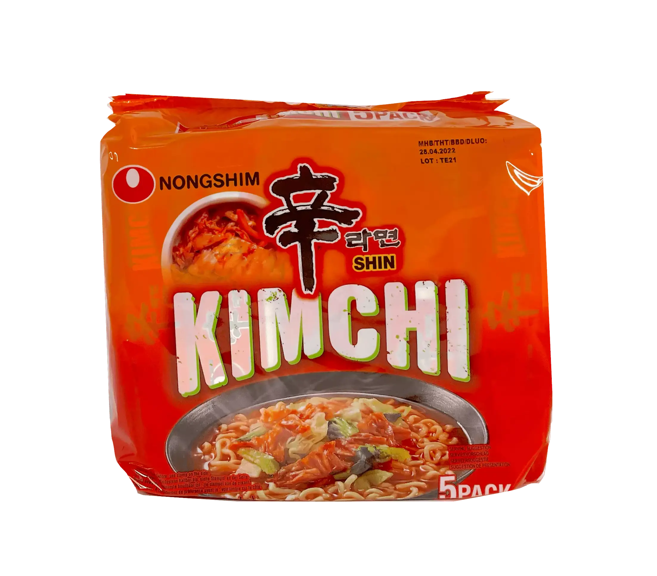 Snabbnudlar Kimch Ramyun 120gx5st/Förp Nongshim Korea