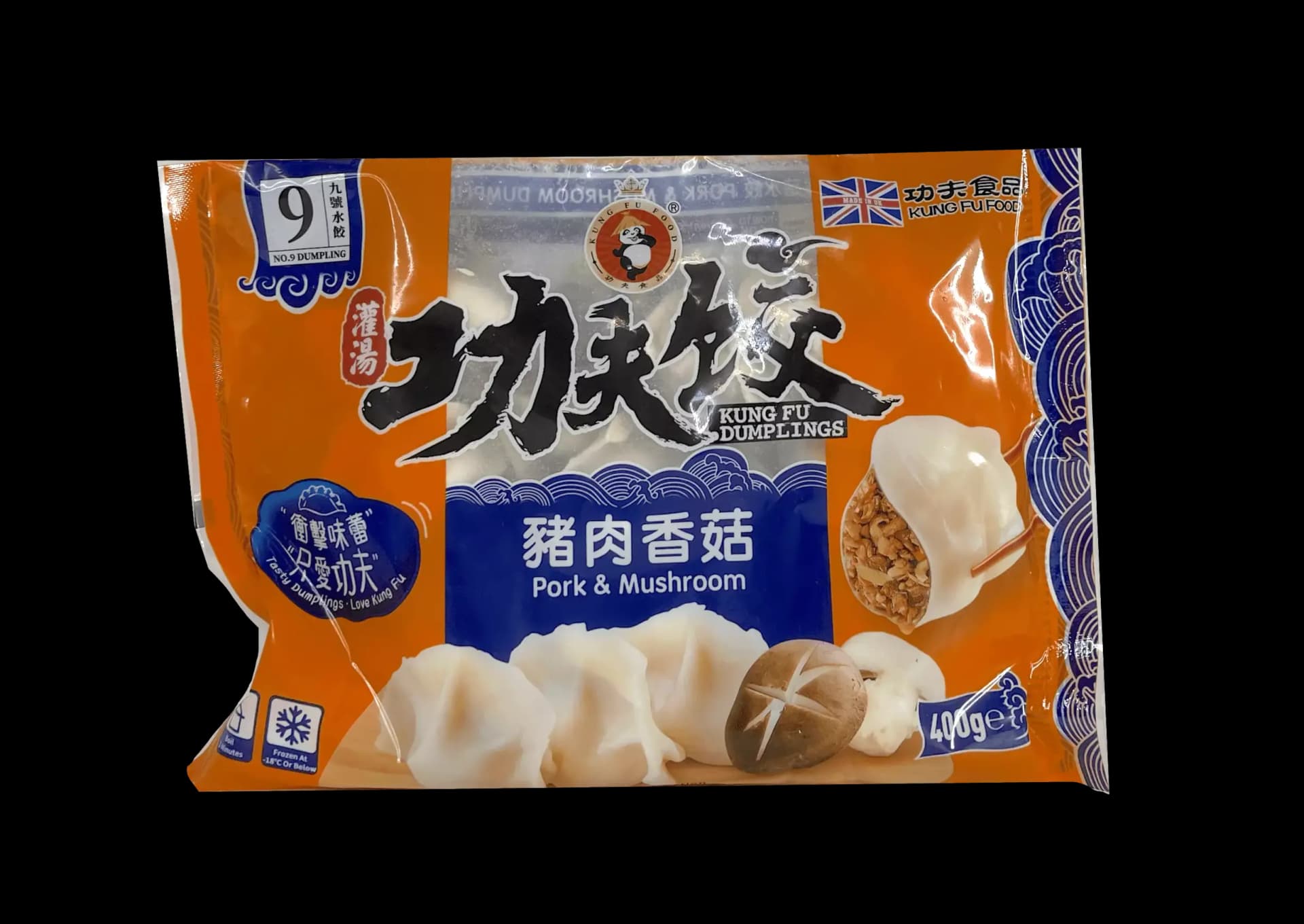 Dumpling Fläsk/Svamp Fryst 400g Kung Fu UK